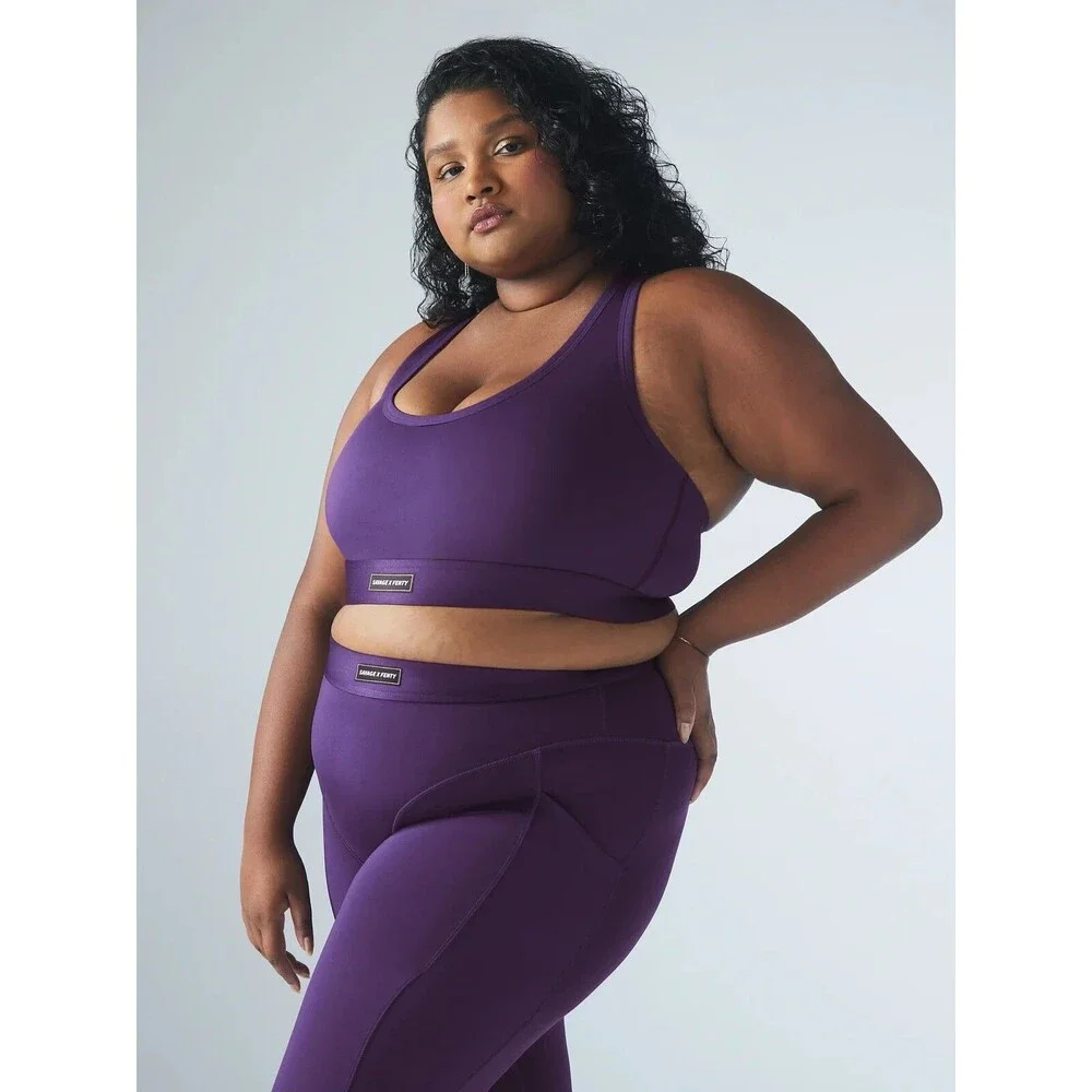 Savage X Fenty Lineup Low Impact Sports Bra Plus Sz 2X Punk Purple Crop Top New